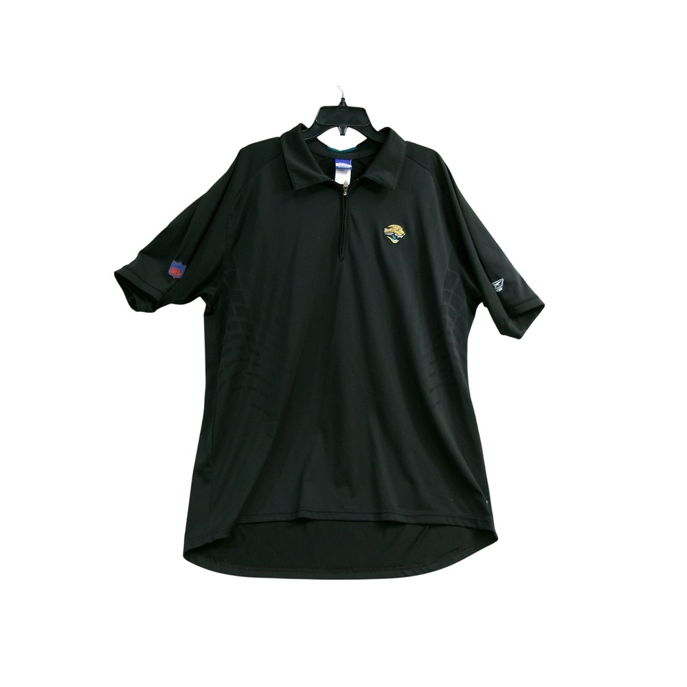 Reebok Jacksonville Jaguars NFL‎ Team Apparel Half Zip Polo Shirt XL Black
